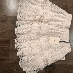 Aje Women's White Eyelet A-Line Skirt